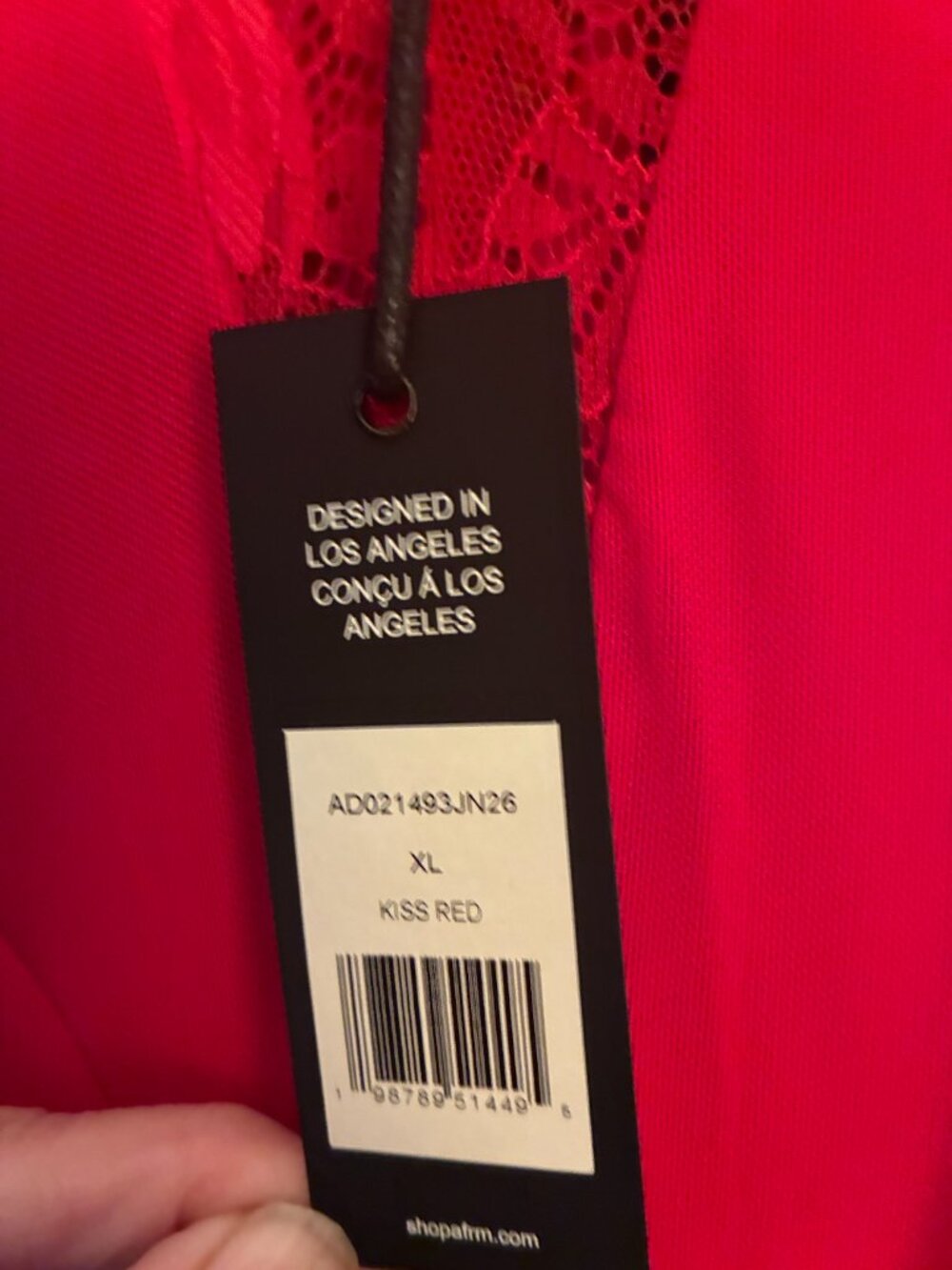 Afrm Trista Kiss Red Maxi Dress, Size XL - Picture 3 of 3